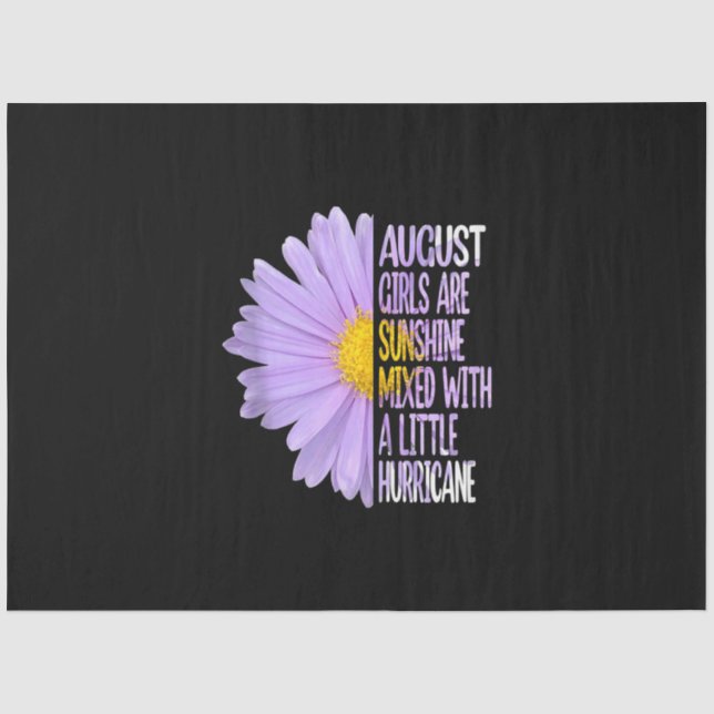 August Birthday Womens Gift Funny Daisy Aster Gift Tissue Paper (Front)