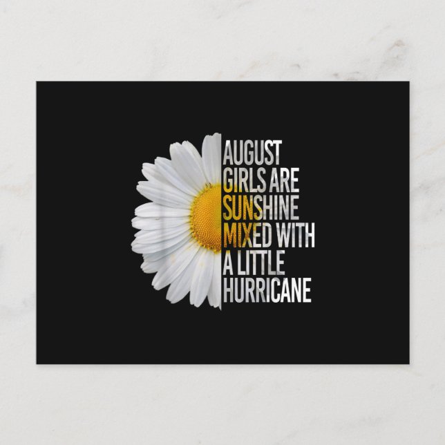 August Birthday Womens Gift Funny Daisy Quote Gift Announcement Postcard (Front)