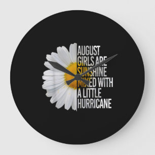 August Birthday Womens Gift Funny Daisy Quote Gift Large Clock