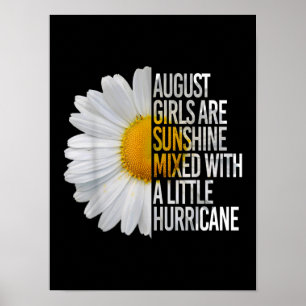 August Birthday Womens Gift Funny Daisy Quote Gift Poster