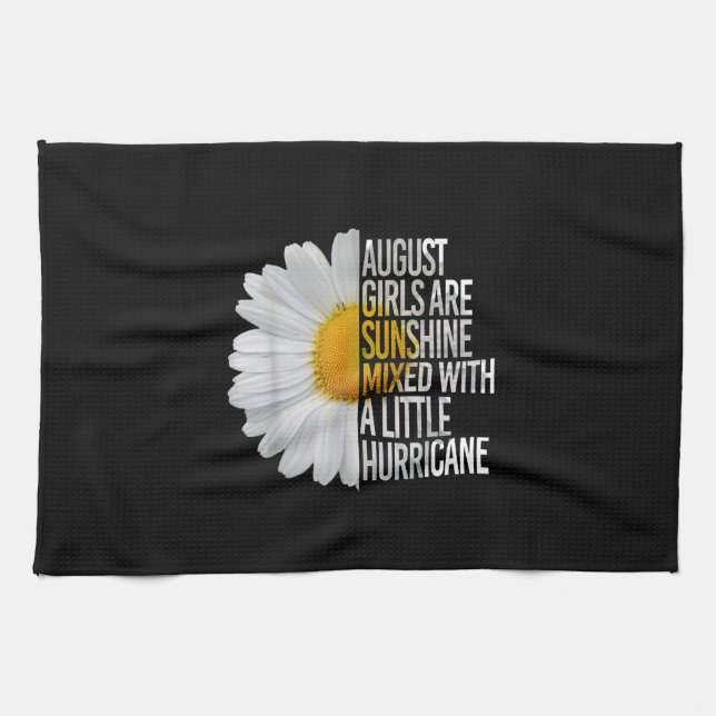 August Birthday Womens Gift Funny Quote Gift Tea Towel (Horizontal)