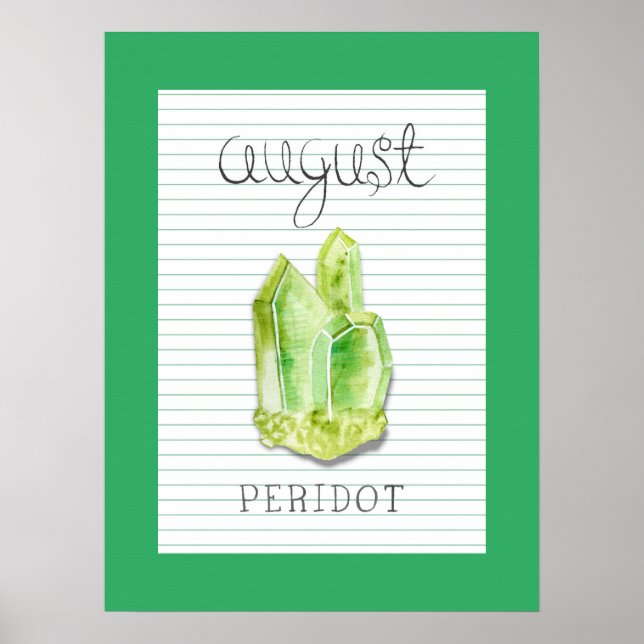 August Birthstone Peridot 18x24 Artwork Poster (Front)