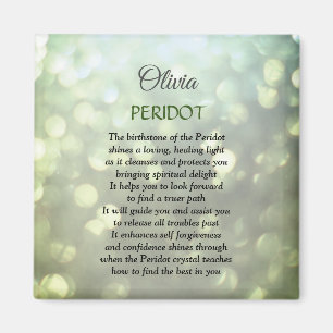 August Birthstone Peridot design Magnet