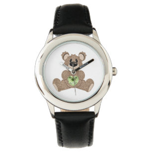 August Birthstone Teddy Bear Watch