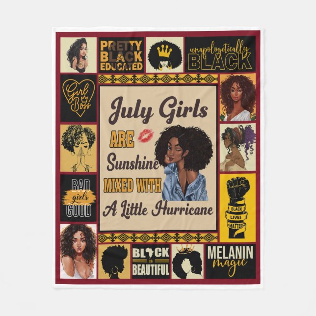 August Black Women Sunshine Mixed Fleece Blanket (Front)