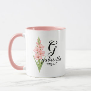 August Bloom – Elegant Gladiolus Birth Flower Mug
