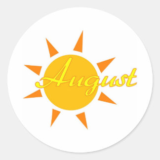 August Classic Round Sticker