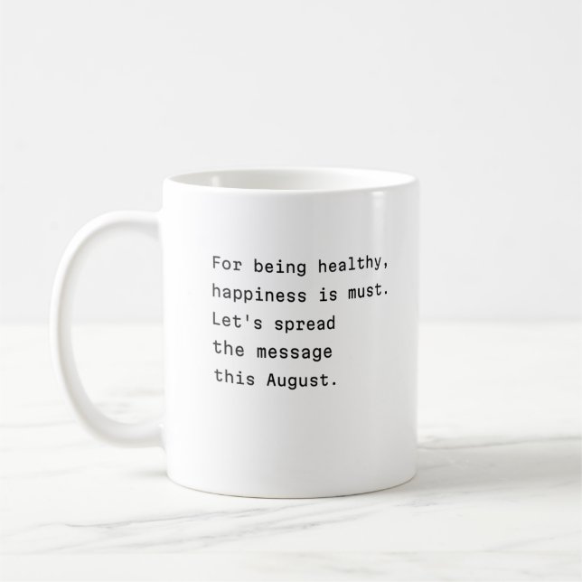 august coffee mug typography poetic of happiness (Left)