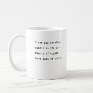 august coffee mug typography poetic shining stars