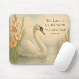 August Elegant Swans Christian Inspirational Mouse Mat