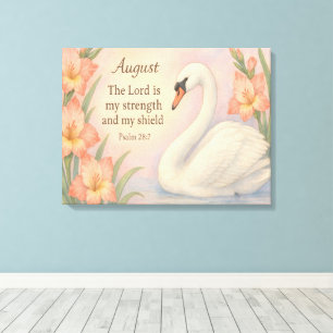 August Flamingo Bible Verse Christian Birth Canvas Print