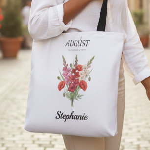 August Floral Meadow Birthday Keepsake Tote Bag