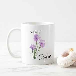 August Flower Personalised Coffee Mug