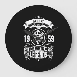 August Gift 1959 The Birth Of The Legends Large Clock