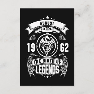 August Gift 1962 The Birth Of The Legends Enclosure Card