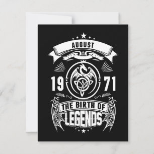 August Gift 1971 The Birth Of The Legends Invitation