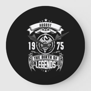 August Gift   1975 The Birth Of The Legends Large Clock