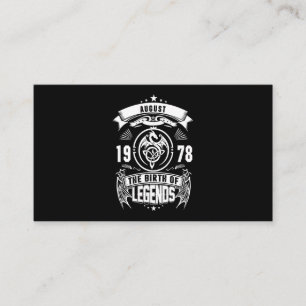 August Gift 1978 The Birth Of The Legends Business Card