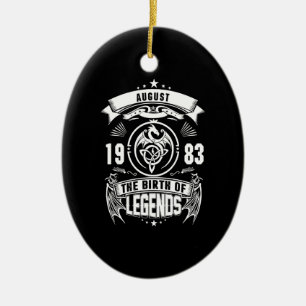 August Gift 1983 The Birth Of The Legends Ceramic Tree Decoration