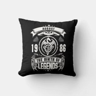 August Gift 1986 The Birth Of The Legends Cushion