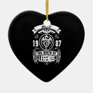 August Gift 1987 The Birth Of The Legends Ceramic Tree Decoration