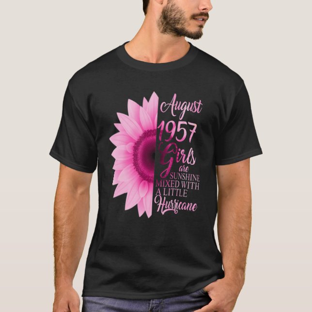 August Girl 1957 65 Years Of Being Sunshine Mixed  T-Shirt (Front)