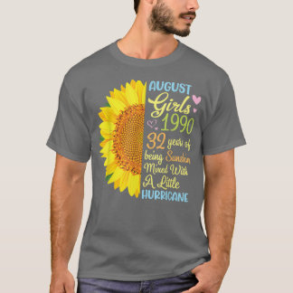 August Girls 1990 32 Years Of Being Sunshine Mied T-Shirt