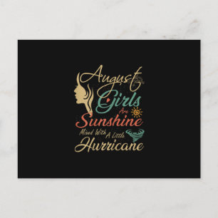 August Girls Are Sunshine August Birthday Announcement Postcard