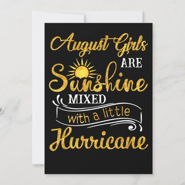 August Girls Are Sunshine Mixed Little Hurricane Holiday Card (Front)