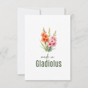 August Gladiolus  Birth Flower Flat Thank You Card
