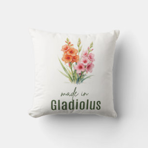 August Gladiolus Birth Flower Flat Thank You Cushion