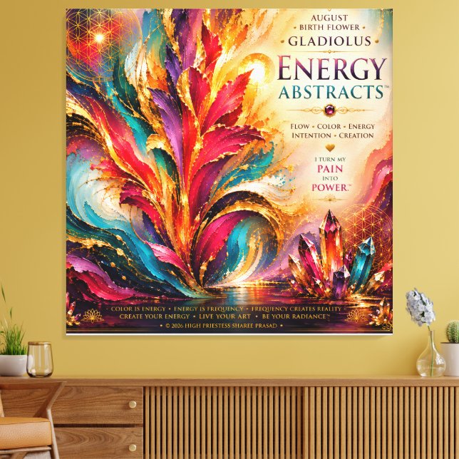 August Gladiolus Energy Abstracts Extra Large  Canvas Print (Insitu(LivingRoom))