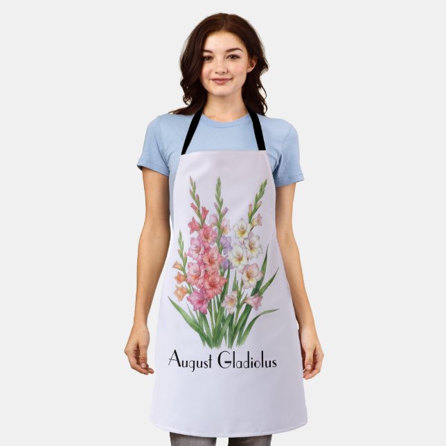 August Gladiolus Flowers  Apron (Worn)