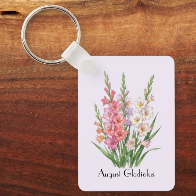 August Gladiolus Flowers  Key Ring (Front)