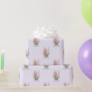 August Gladiolus Flowers Wrapping Paper