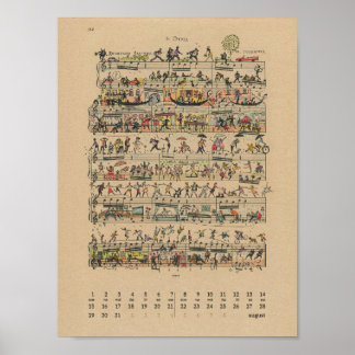 August Happy Notes Calendar 2022 Poster