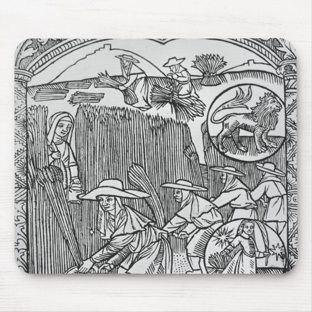 August, harvesting, Leo Mouse Mat (Front)