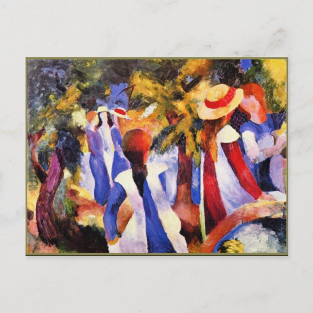 August Macke art, Girl in the Greenery Postcard (Front)
