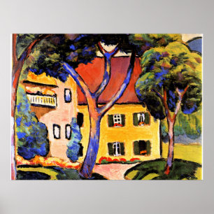 August Macke art, House in a Landscape Poster