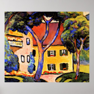 August Macke art, House in a Landscape Poster
