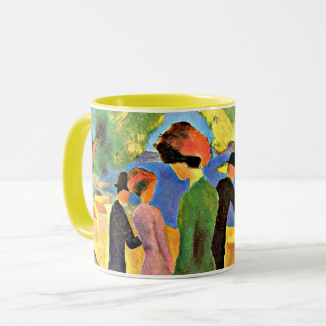 August Macke art: Woman in a Green Jacket Mug (Front Left)