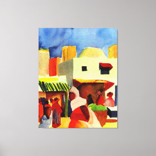 August Macke artwork, Market in Algiers Canvas Print
