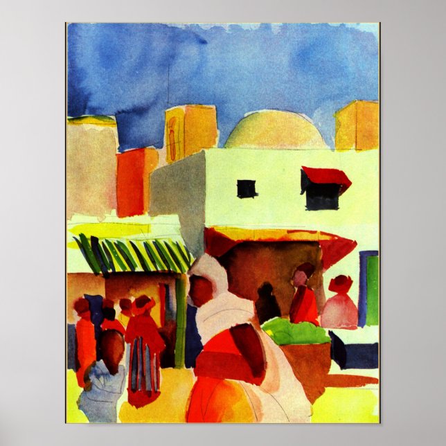 August Macke artwork, Market in Algiers Poster (Front)