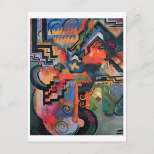 August Macke - Colour Composition Ode to Bach 1912 Postcard