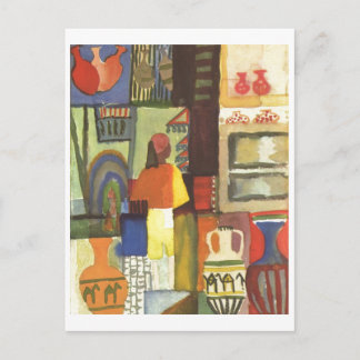 August Macke - Dealer with Jugs 1914 Jug Vendor Postcard