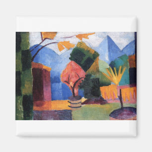 August Macke - Garden at Thuner Lake 1913 oil Magnet