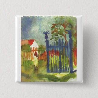 August Macke - Garden Gate 1914 Gartentor 15 Cm Square Badge