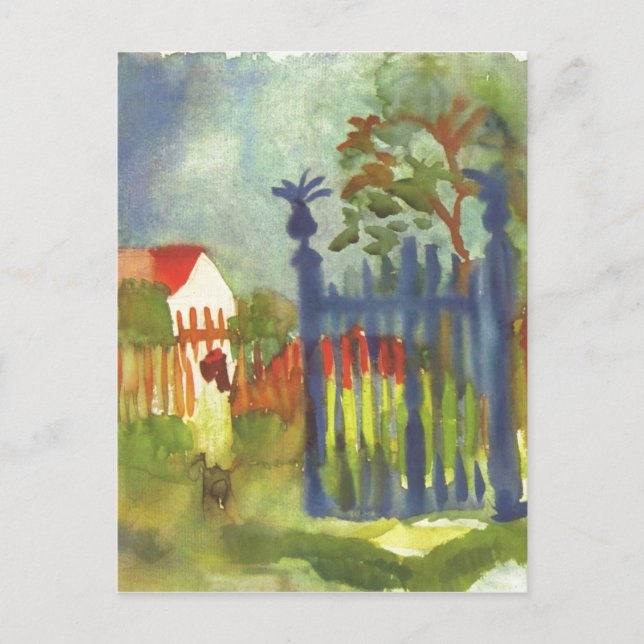 August Macke - Garden Gate 1914 Gartentor Postcard (Front)