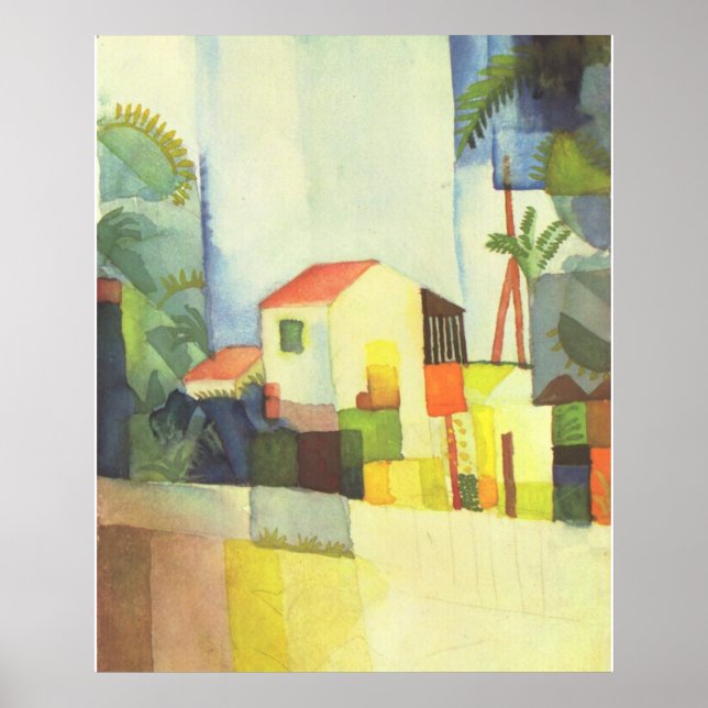 August Macke - Helles Haus 1914 Bright House Poster (Front)