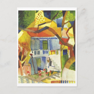 August Macke - Inner Court of Country House 1914 Postcard